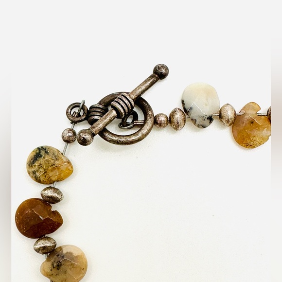 Vintage Natural Stone Necklace & Feather brooch - Picture 10 of 17